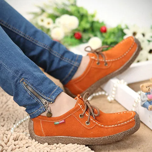 2017 New Fashion Woman Casual Shoes Wild Lace-up Women Flats Warm Comfortable Concise Woman Shoes Breathable Female Shoes aDT90