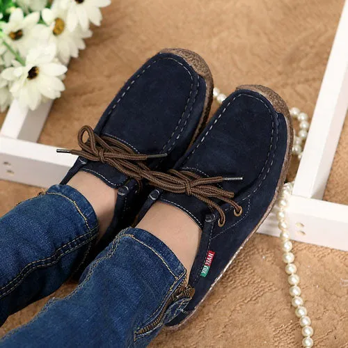 2017 New Fashion Woman Casual Shoes Wild Lace-up Women Flats Warm Comfortable Concise Woman Shoes Breathable Female Shoes aDT90