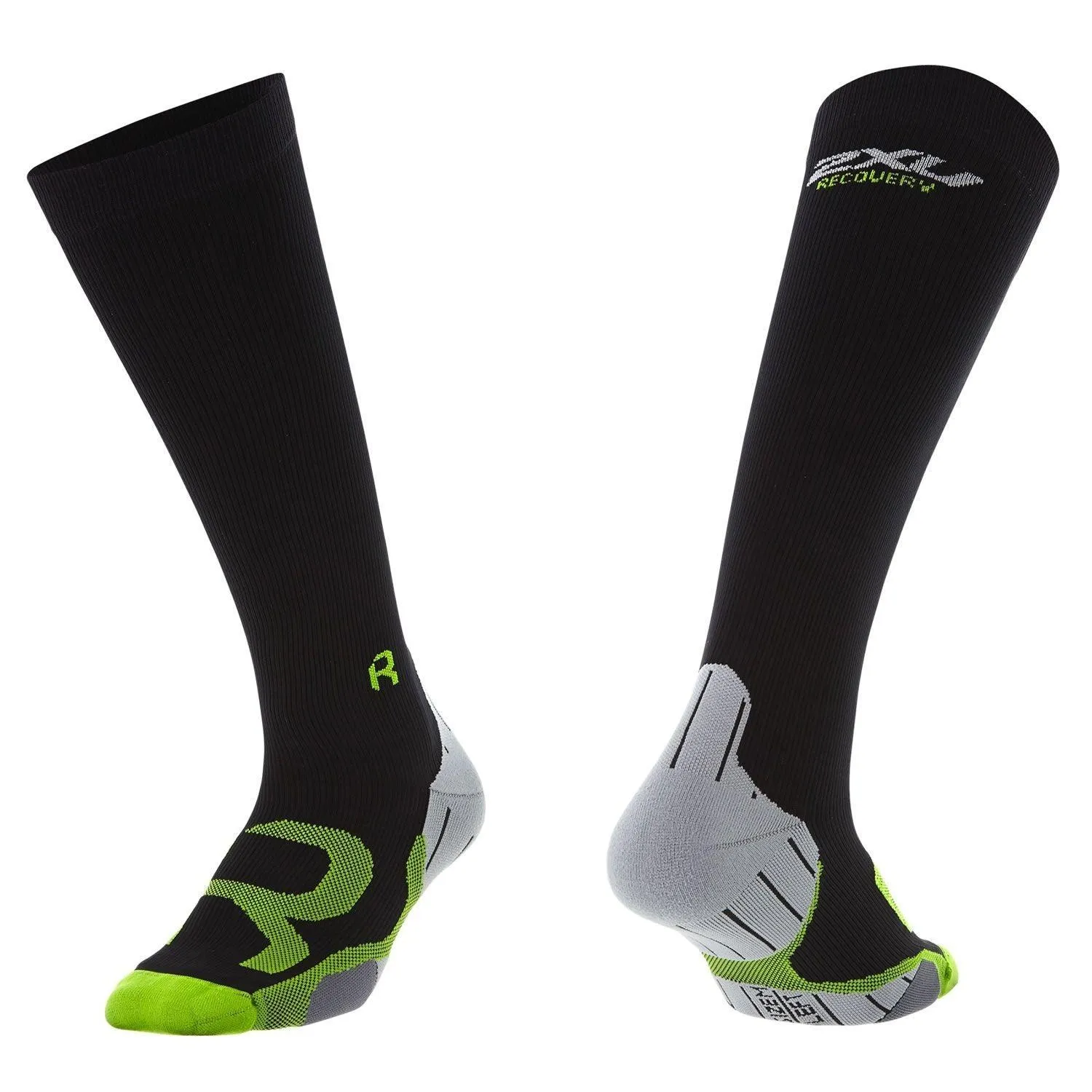 2XU Men's Compression Socks For Recovery - Black / Grey