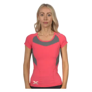 2XU Women's Base compression S/S Top - Tangerine / Grey