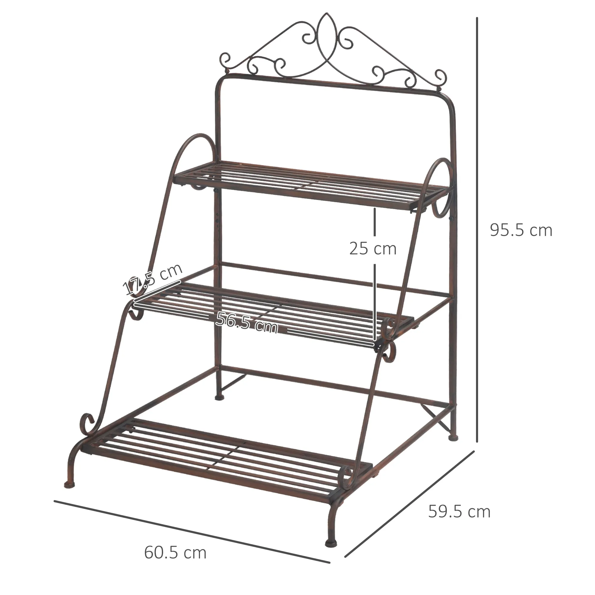 3 Tier Stair Style Metal Plant Stand