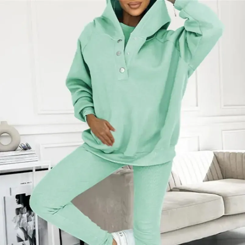 3pcs Women's Sports Hooded Suit