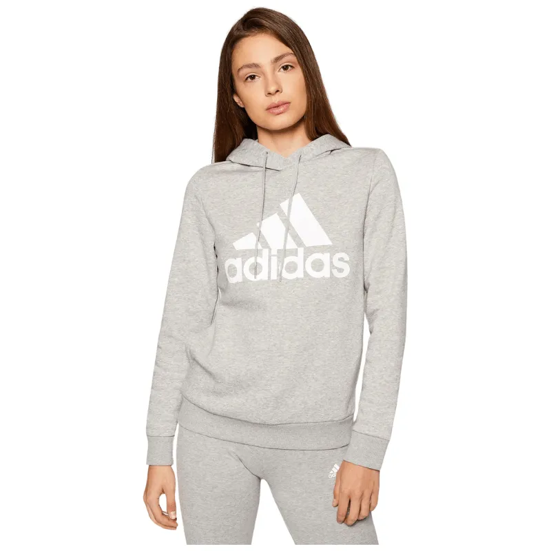 Adidas Essentials Logo Fleece Hoodie in Grey