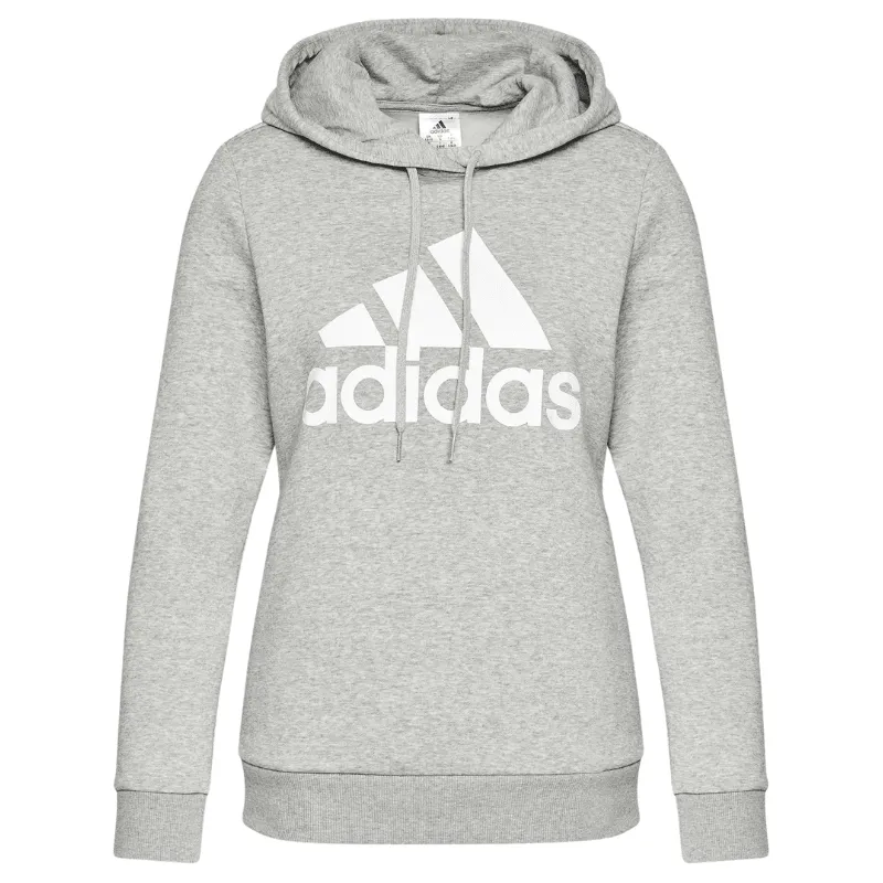 Adidas Essentials Logo Fleece Hoodie in Grey