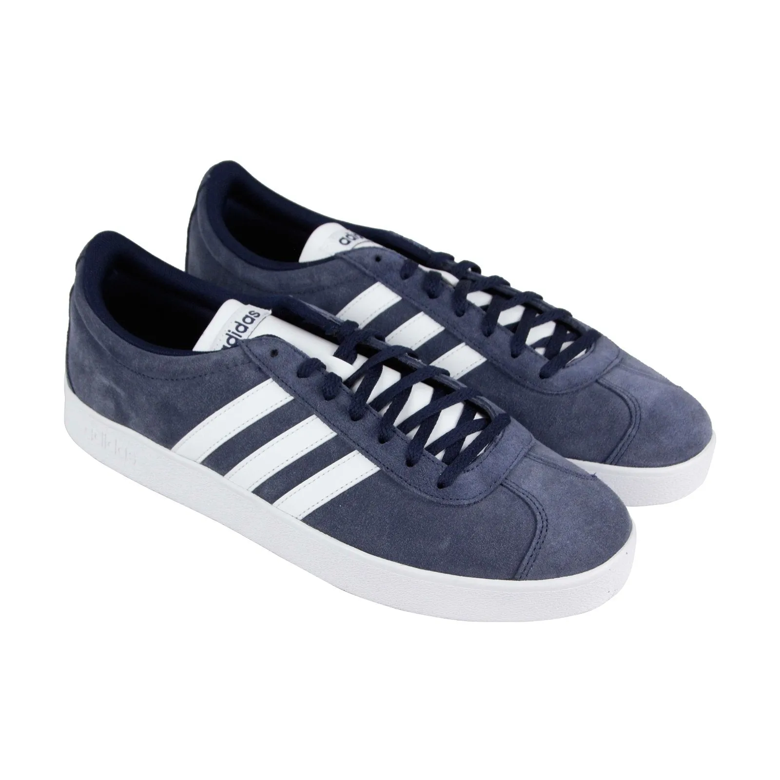 Adidas Vl Court 2.0 DA9854 Mens Blue Suede Lace Up Lifestyle Sneakers Shoes