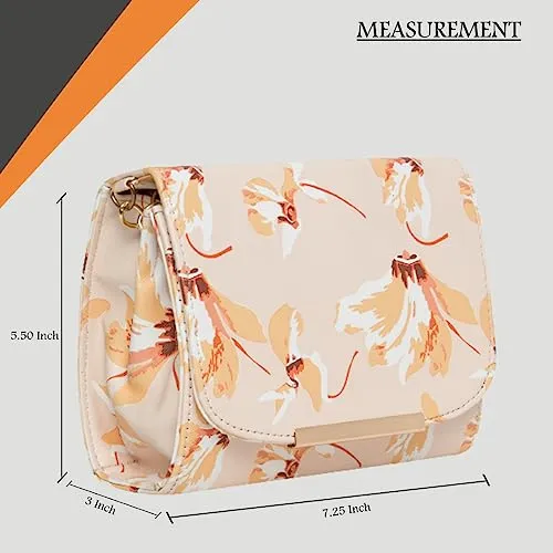 ADISA Women Girls Floral Print Sling Bag (Cream)