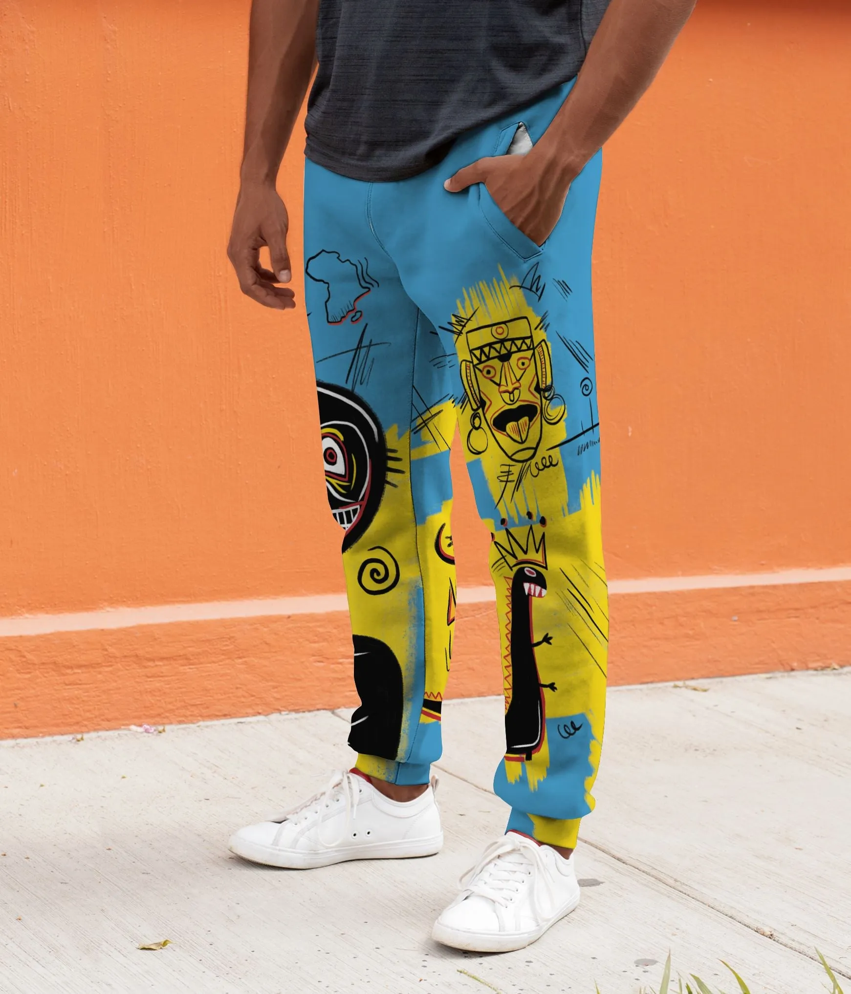 African Art Viva Underground Psychedelic Vintage Style Joggers