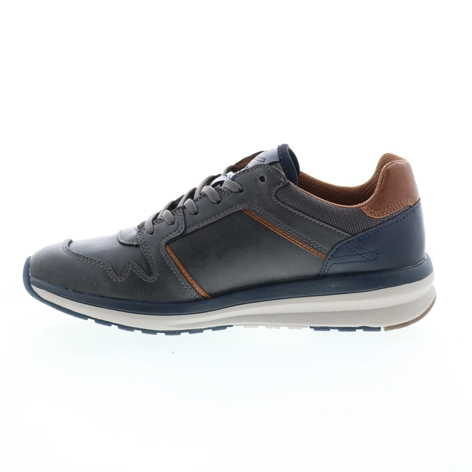 Allrounder by Mephisto El Paso Mens Gray Leather Lifestyle Sneakers Shoes