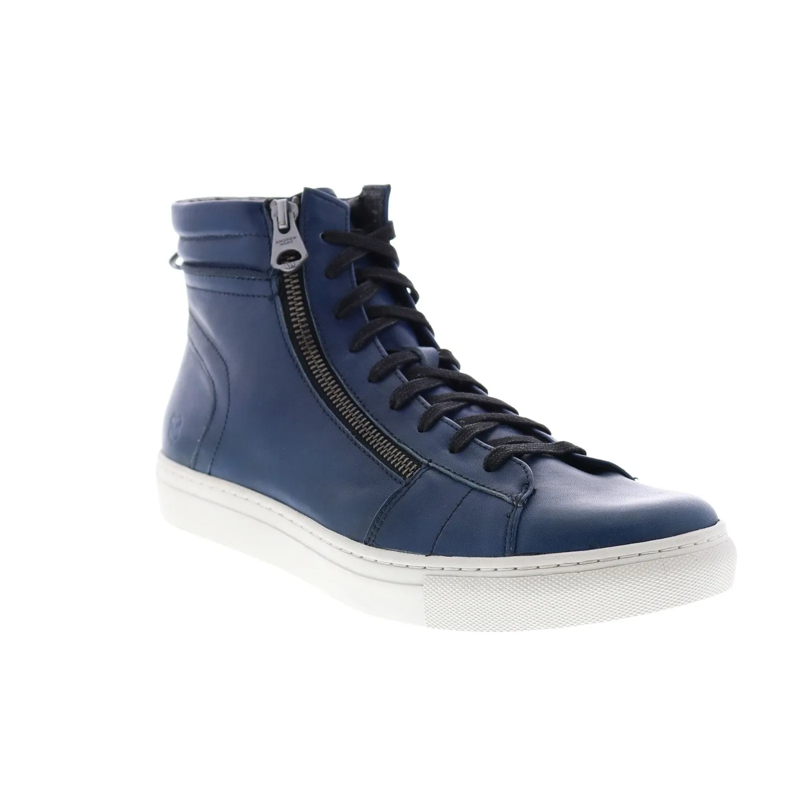 Andrew Marc Remsen AMREMSL-4061 Mens Blue Leather Lifestyle Sneakers Shoes