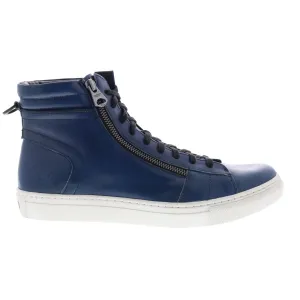 Andrew Marc Remsen AMREMSL-4061 Mens Blue Leather Lifestyle Sneakers Shoes