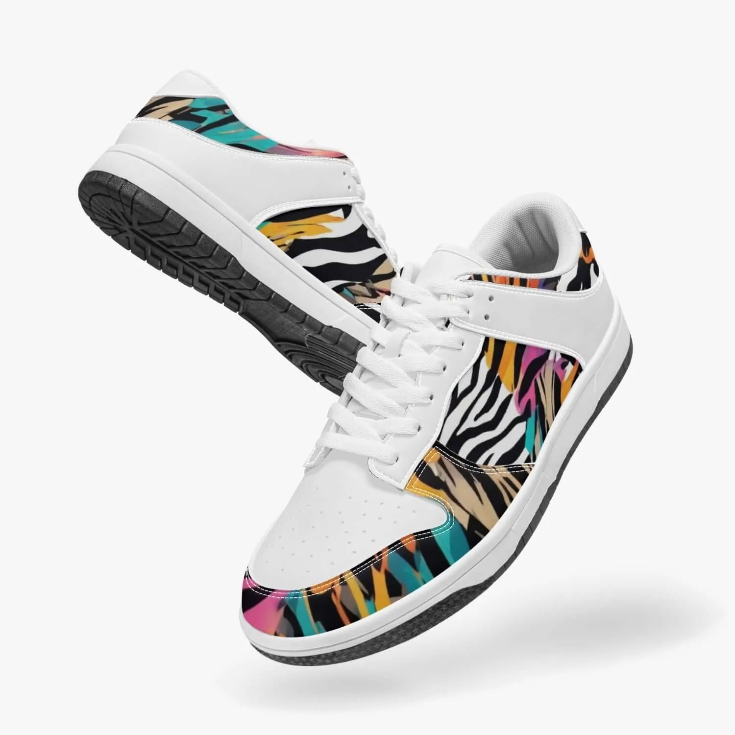 Animal Wild Dunk Stylish Low-Top Leather Sneakers