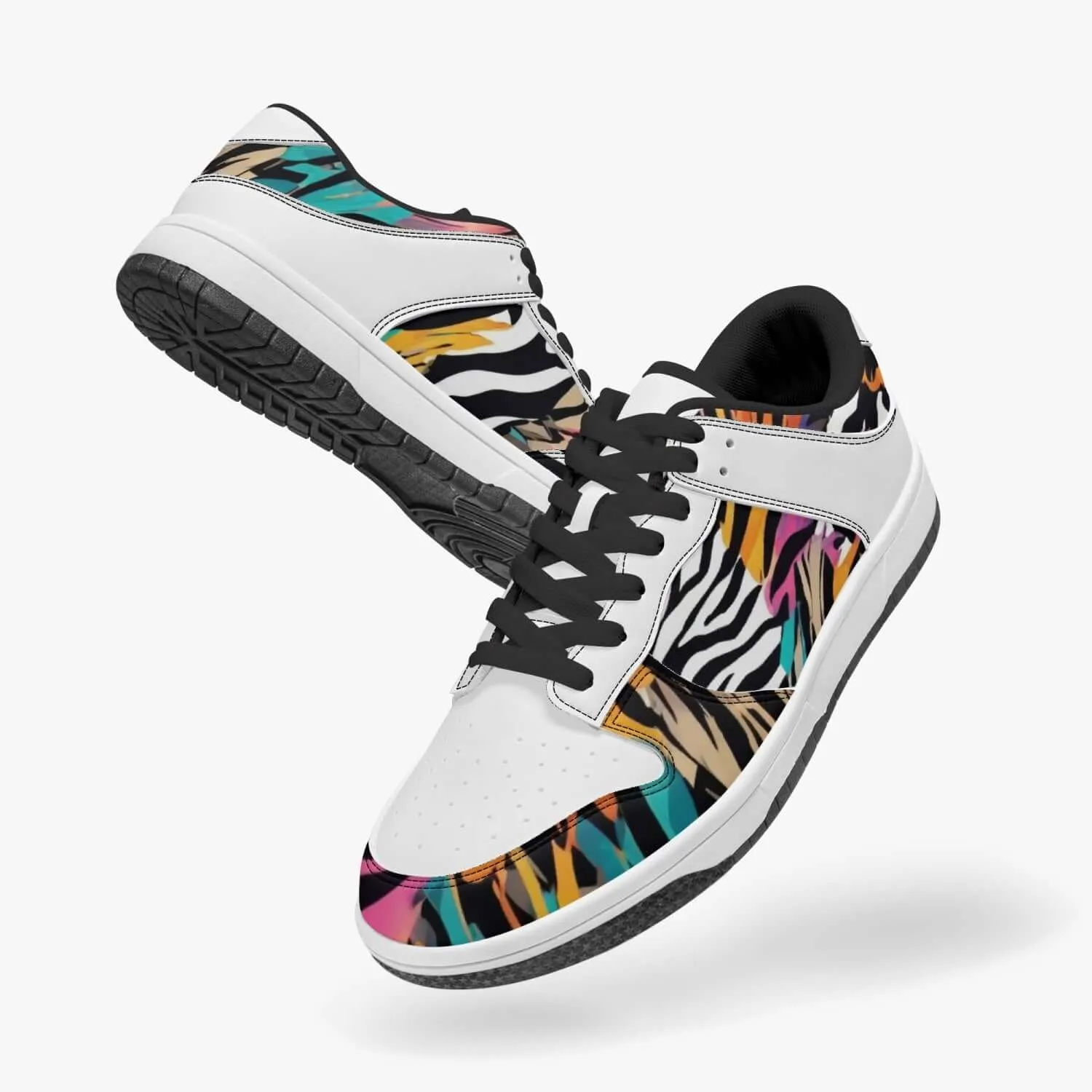 Animal Wild Dunk Stylish Low-Top Leather Sneakers