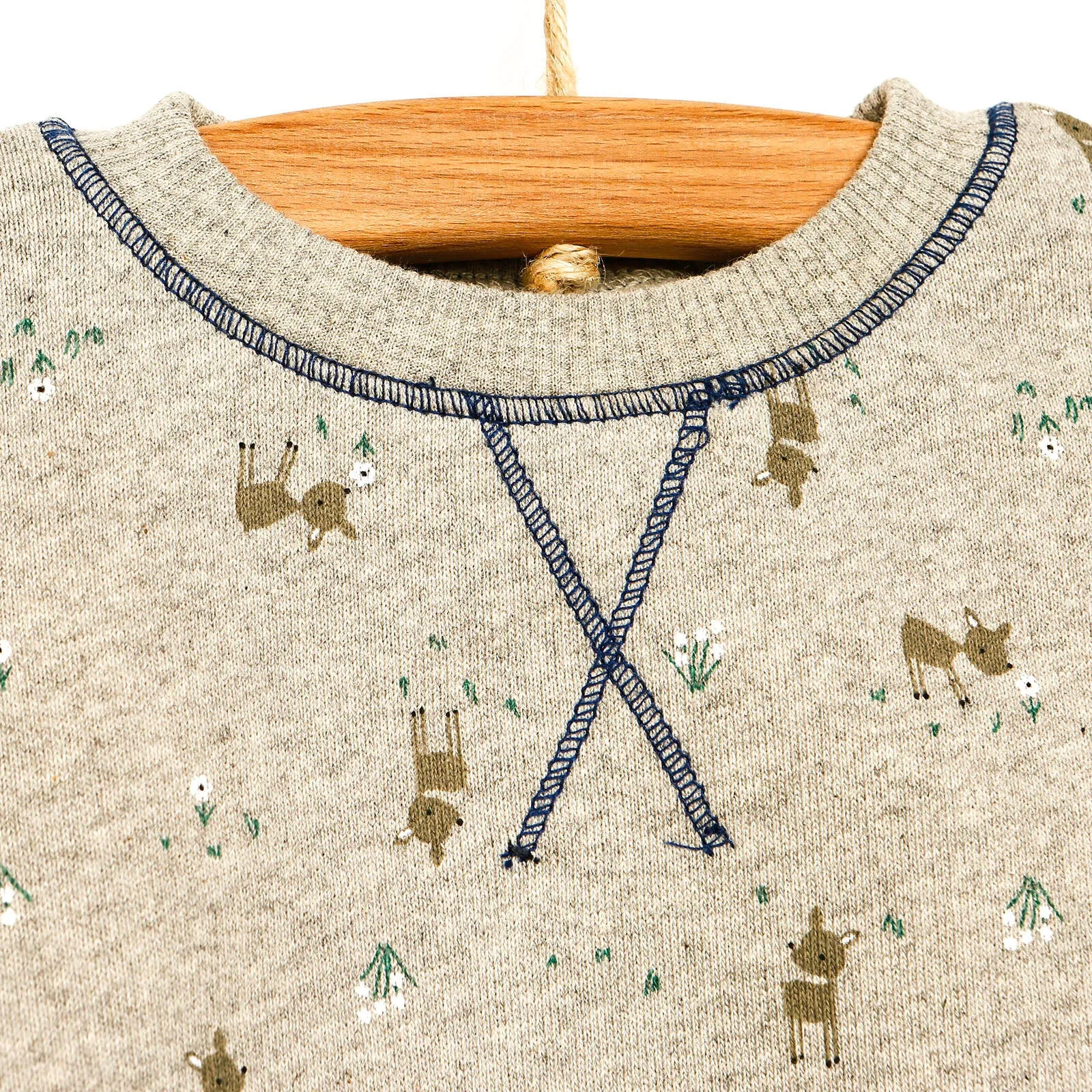 Antebies Newborn Deer Organic Sweatshirt - Grey