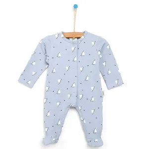 Antebies Newborn Sky Organic Footed Jumpsuit - Blue