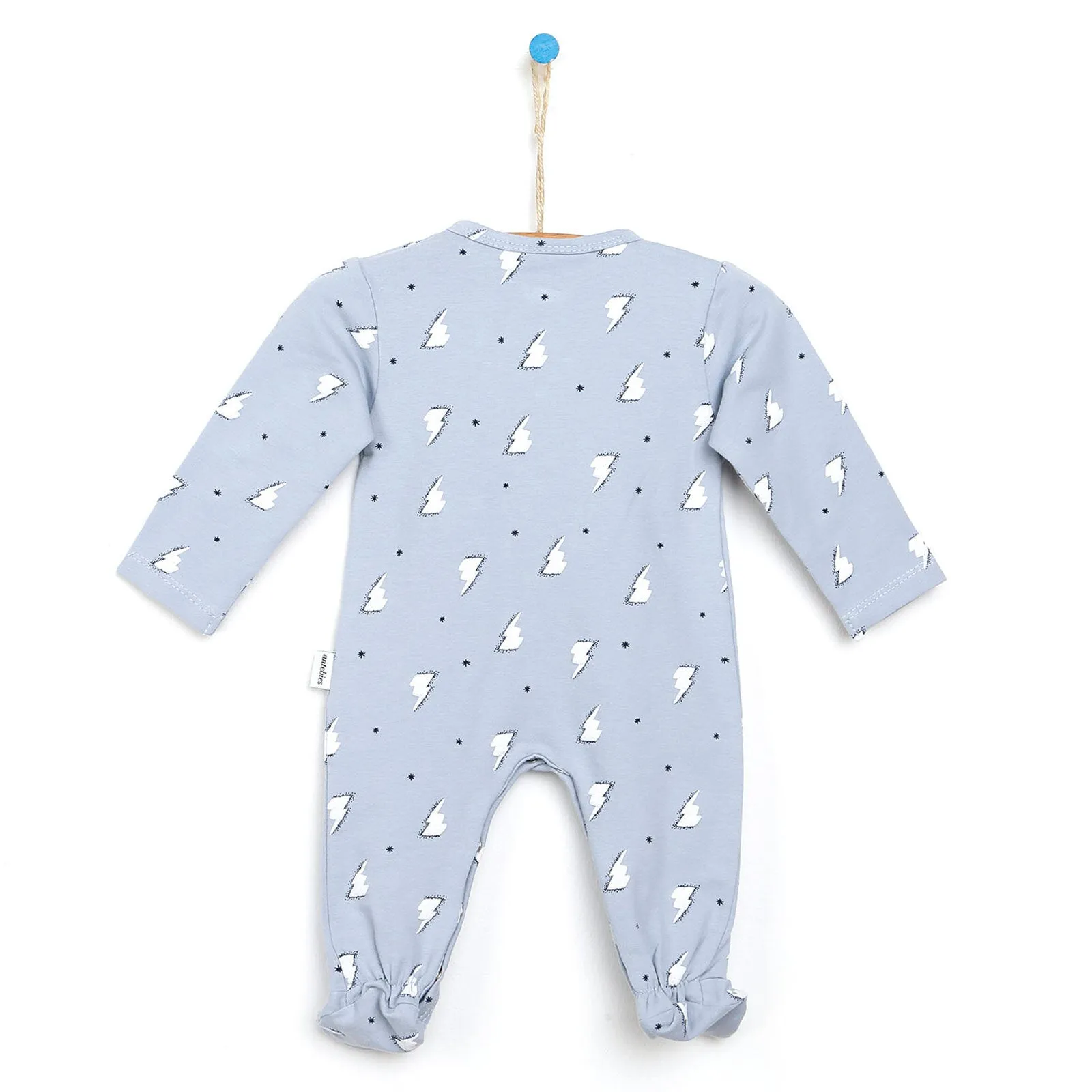 Antebies Newborn Sky Organic Footed Jumpsuit - Blue