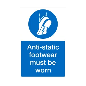 Anti-Static Footwear Must Be Worn Sticker