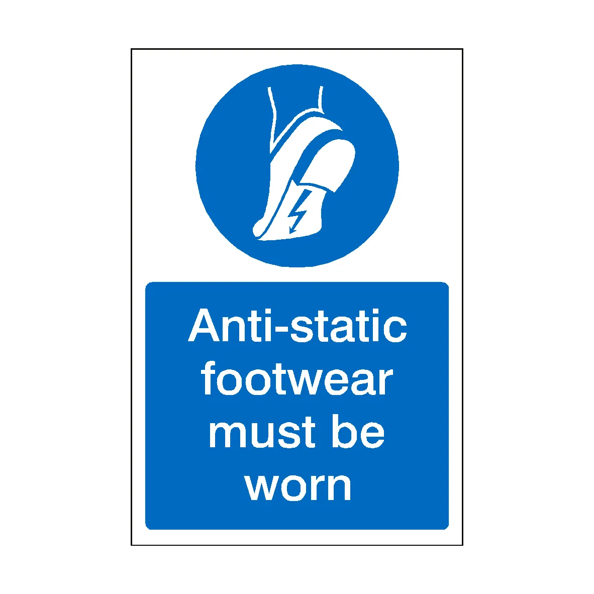 Anti-Static Footwear Must Be Worn Sticker