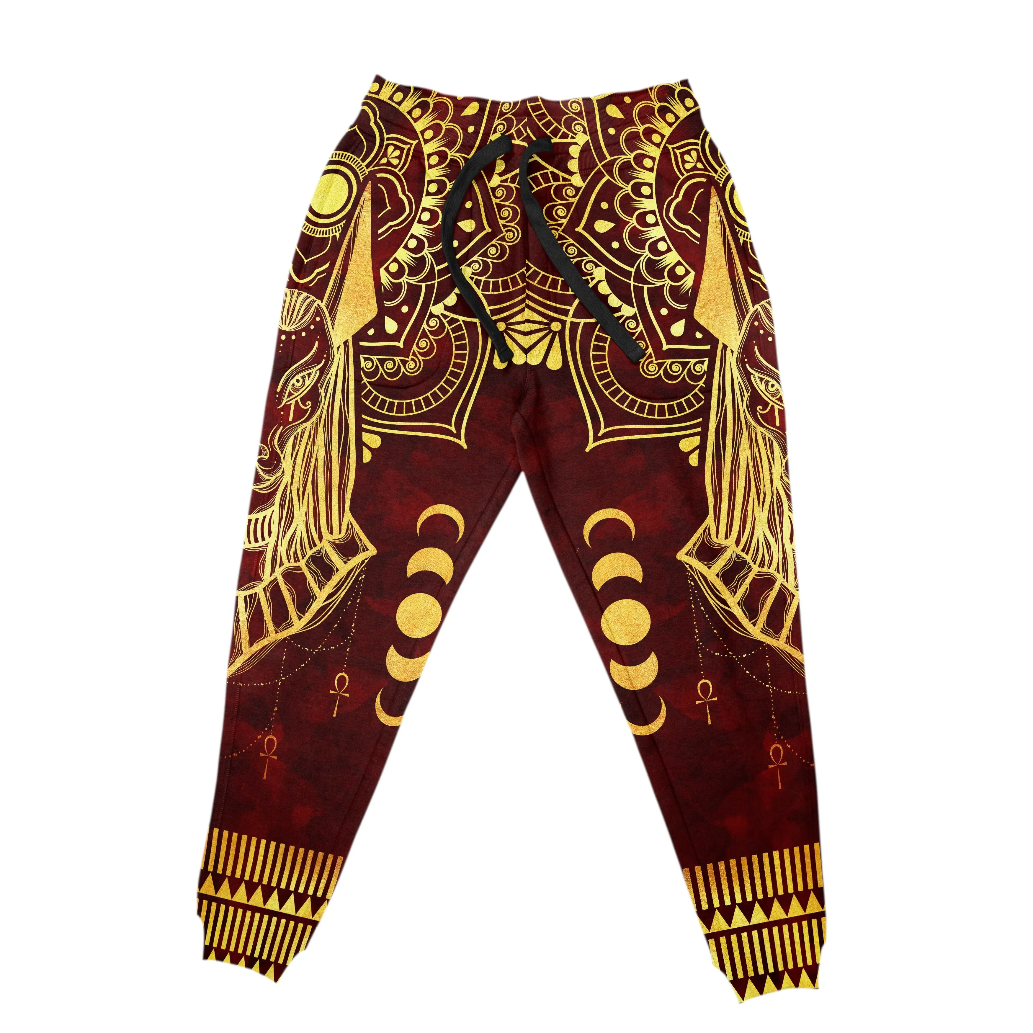 Anubis Pattern In Red Joggers