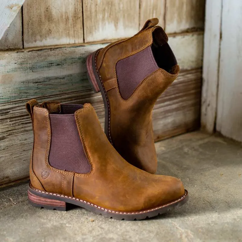 Ariat Wexford Waterproof Ladies Chelsea Boot - Weathered Brown