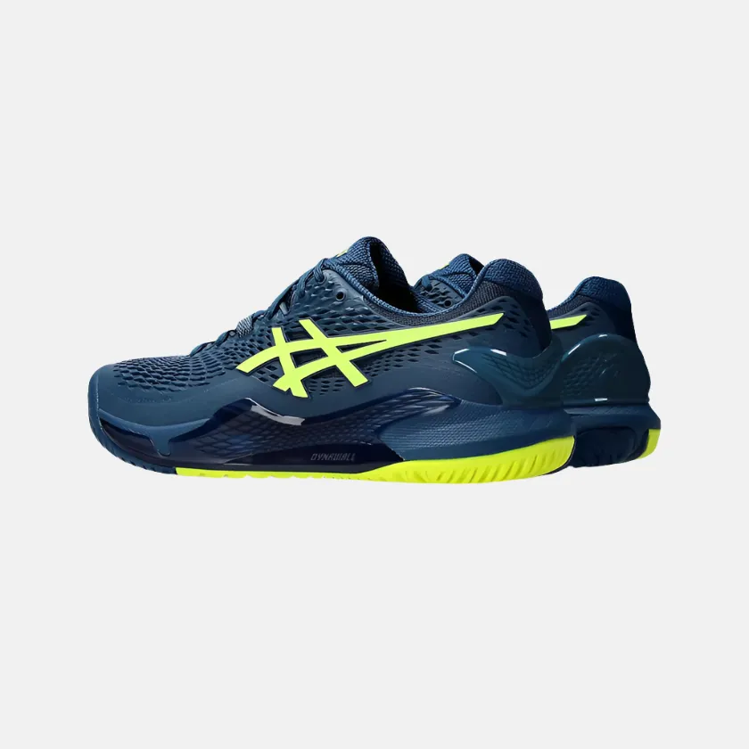 Asics Gel-Resolution 9 Men's Tennis Shoes - Mako Blue/Safety Yellow