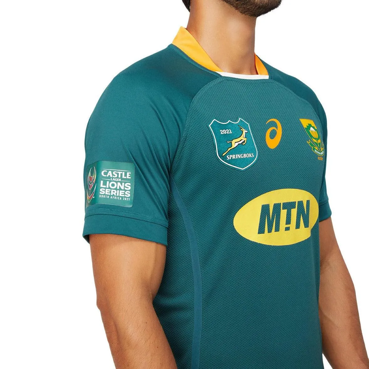 ASICS South Africa Springboks Mens Gameday Lions Rugby Shirt