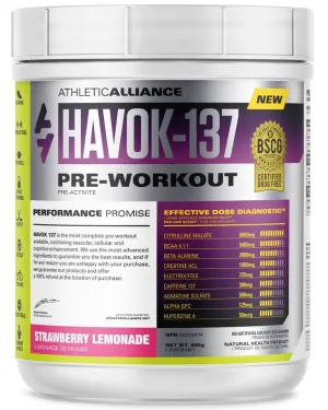 ATHLETIC ALLIANCE HAVOK-137 - Pre Workout (Strawberry Lemonade - 690 gr)