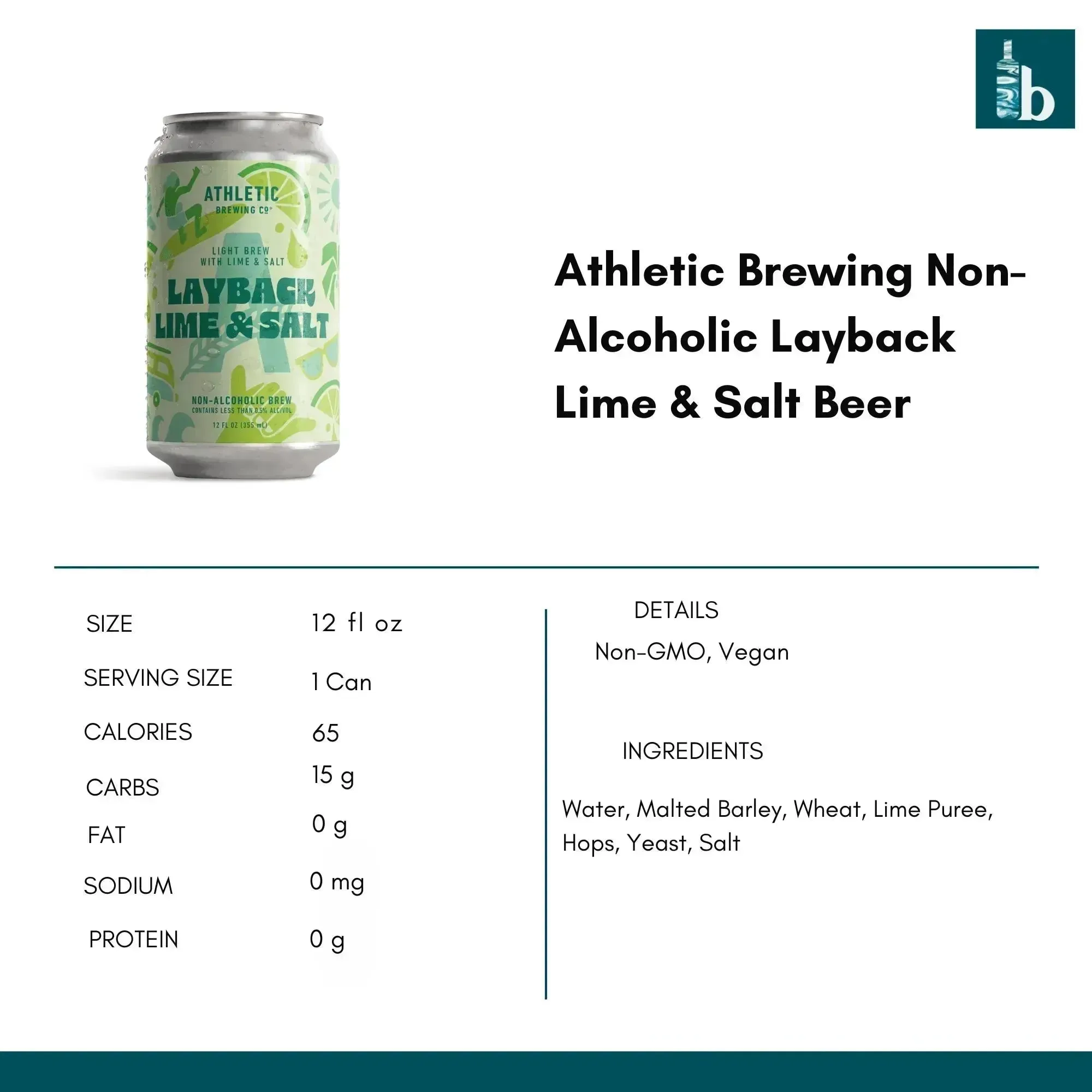 Athletic Brewing Non-Alcoholic Layback Lime & Salt Beer