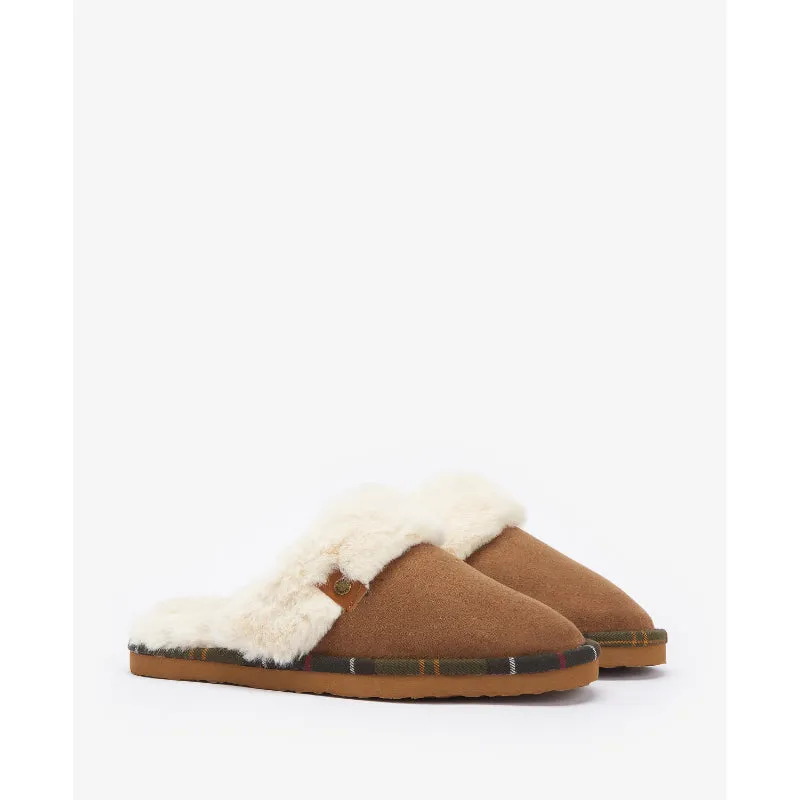 Barbour Claudia Mule Ladies Slipper - Camel