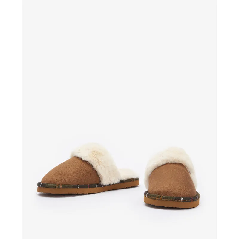 Barbour Claudia Mule Ladies Slipper - Camel