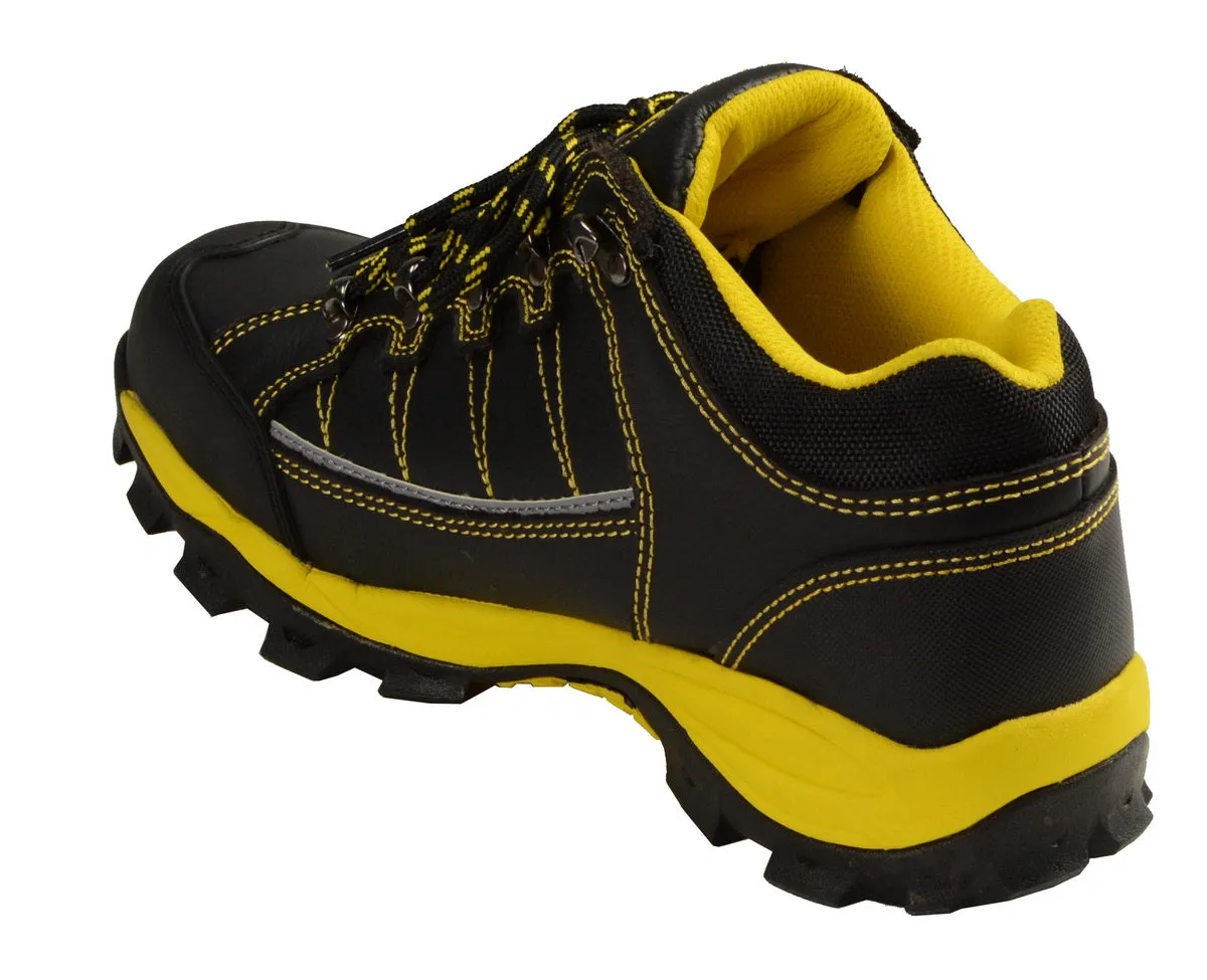 Bazalt MBM9121ST Men's Black and Yellow Water and Frost Proof Leather Outdoor Shoes with Composite-Toe