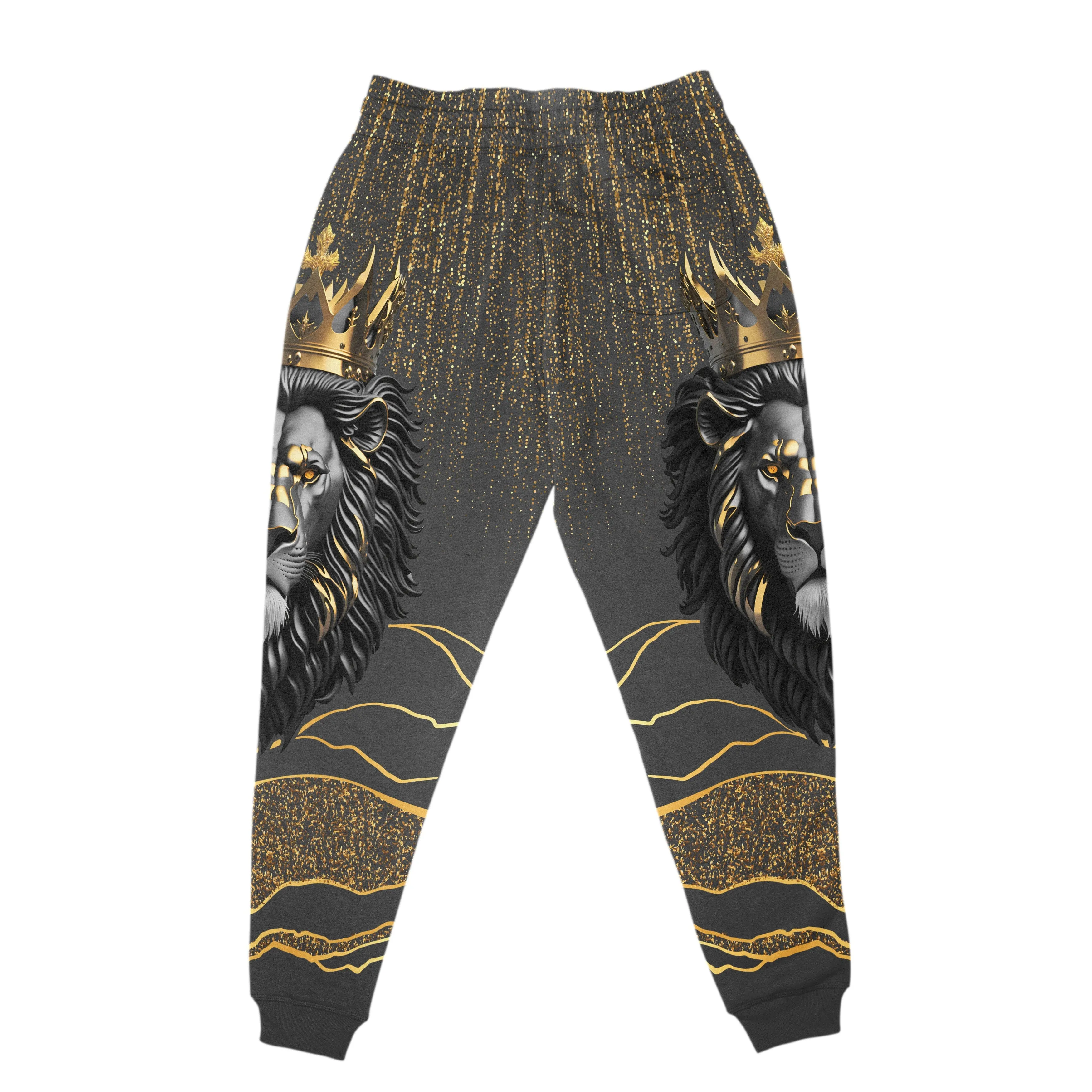 Black and Gold Lion Joggers