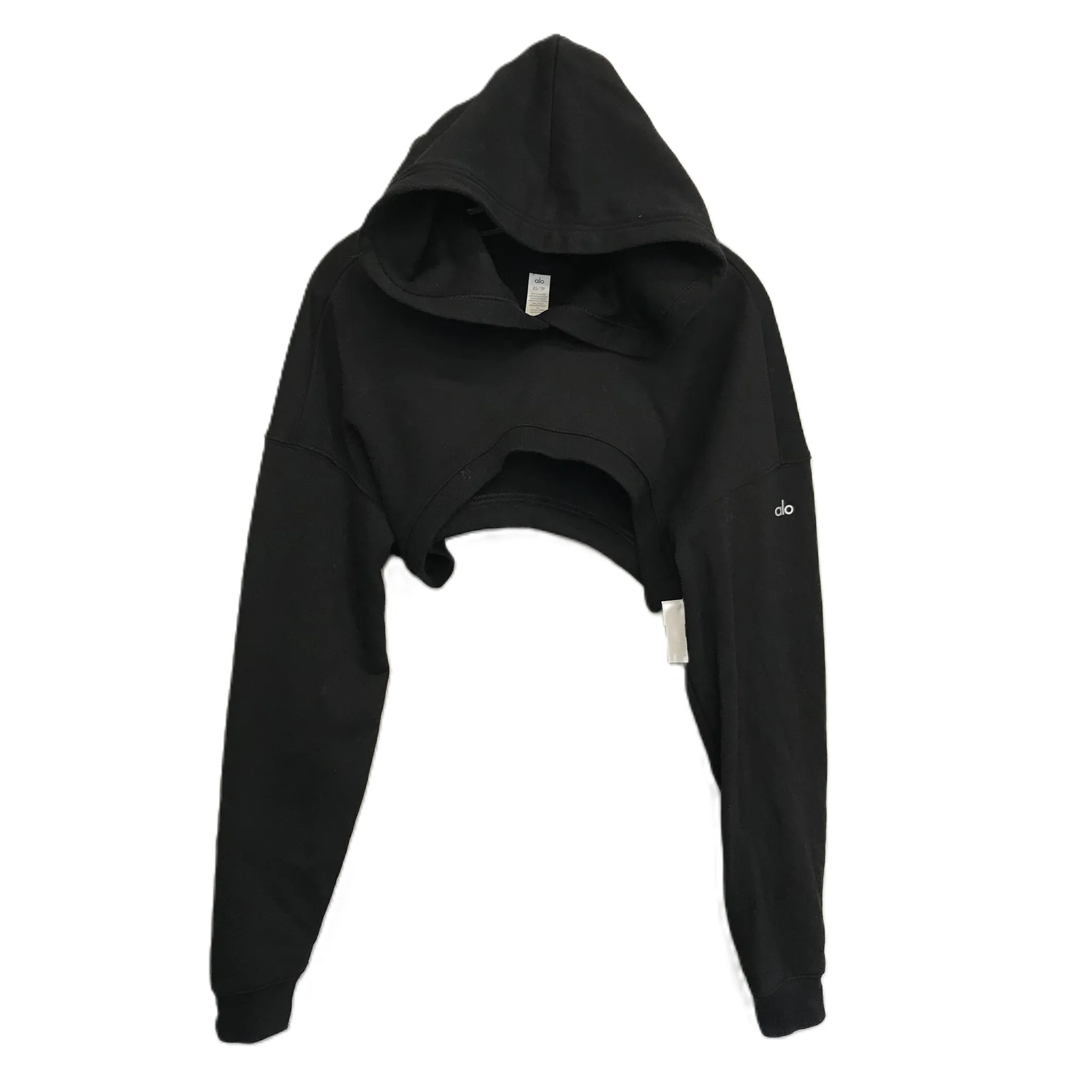 Black Athletic Sweatshirt Hoodie By Alo, Size: Xs