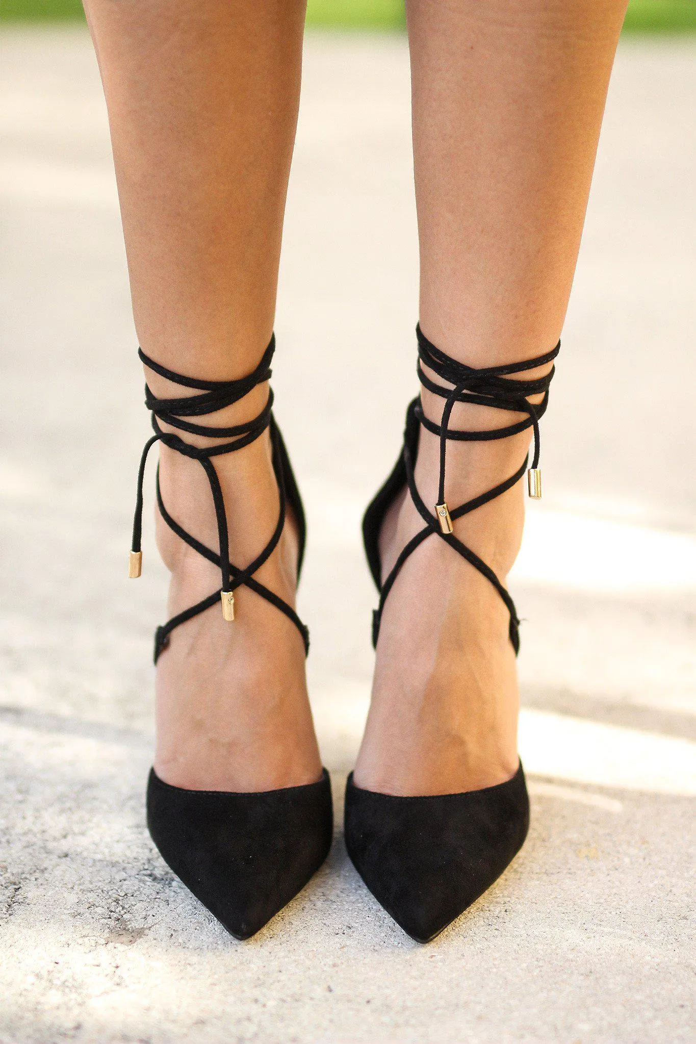 Black Lace Up Heels