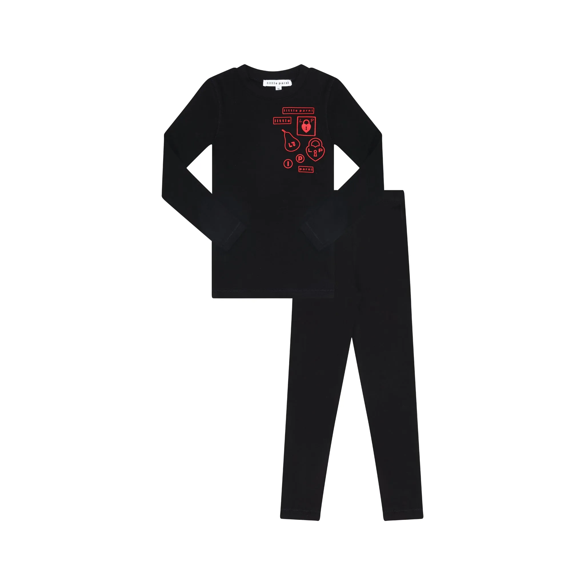 Black PJ with Red Patches