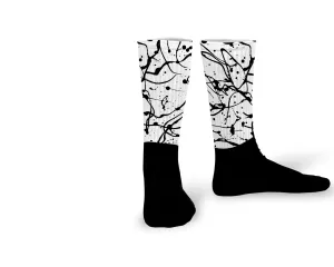 Black Splatter Athletic Socks