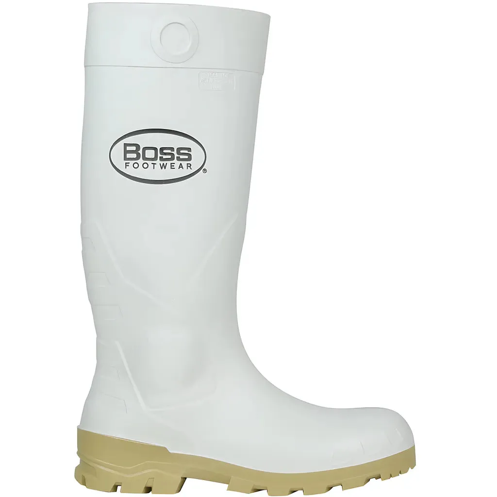 Boss 382-910/10 16" White PVC Steel Toe Boot