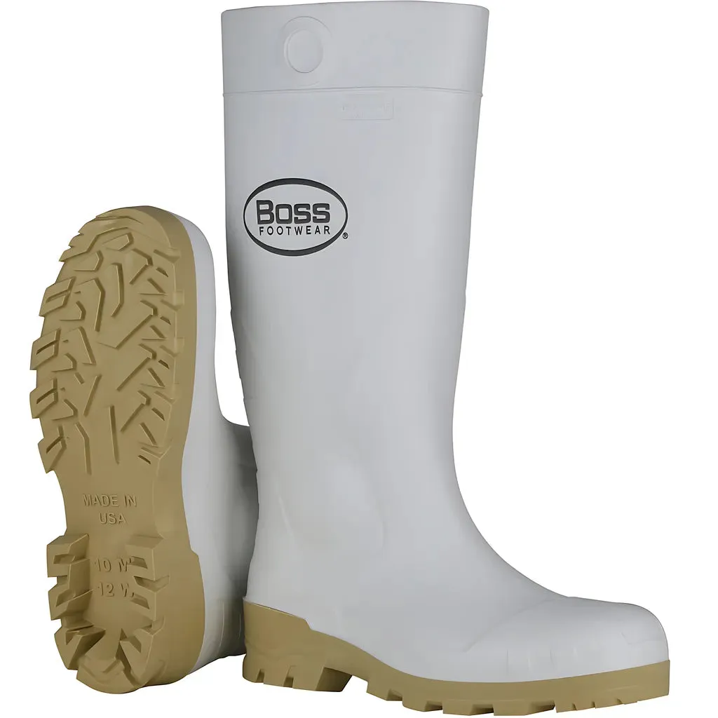 Boss 382-910/10 16" White PVC Steel Toe Boot