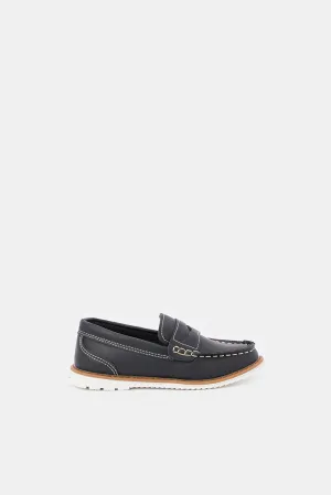 Boys Black Penny Loafer