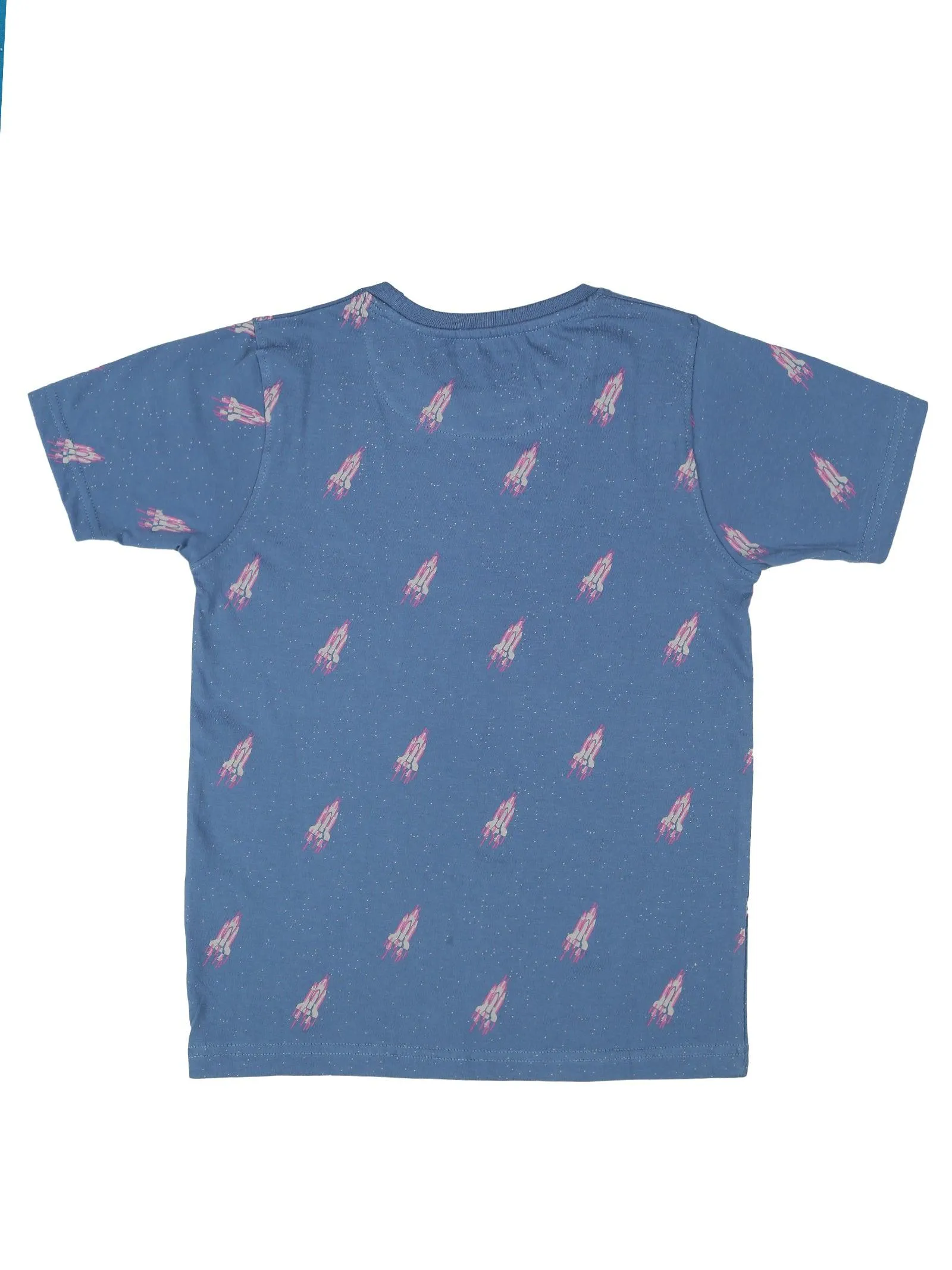 BOY'S BLUE PRINT REGULAR FIT T.SHIRT