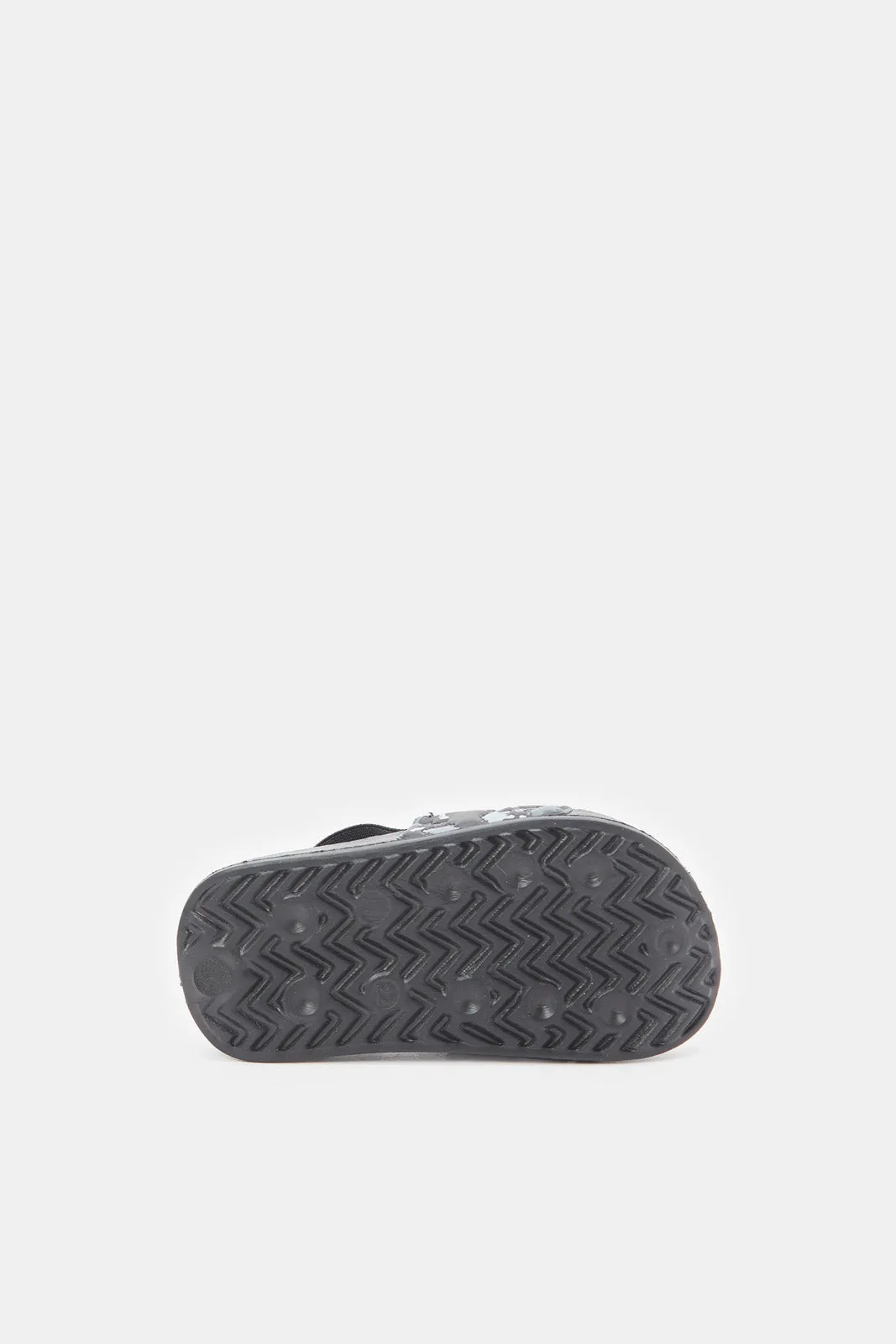 Boys Grey Dinosaur Print Slide With Backstrap