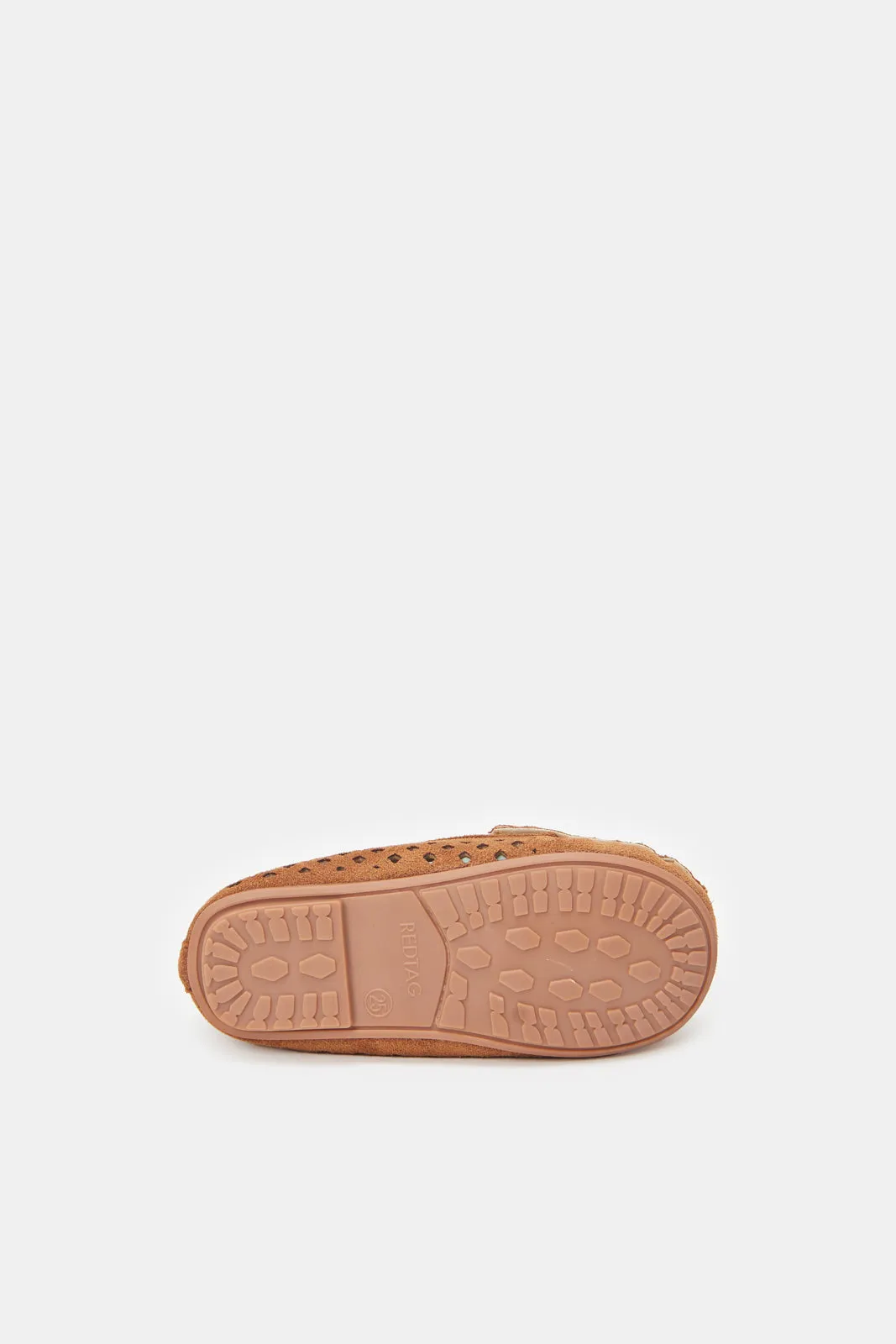 Boys Tan Textured Moccasin