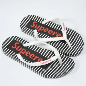 C1626A W-MARK Comfortable Supeered Black & White Flip Flop