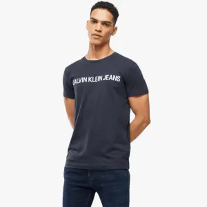 Calvin Klein Mens Core Institutional Logo Short Sleeve Tee Navy