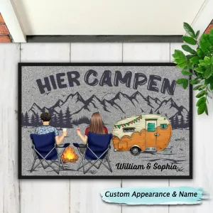 Camping Lovers - Hier Campen - Personalized Doormat