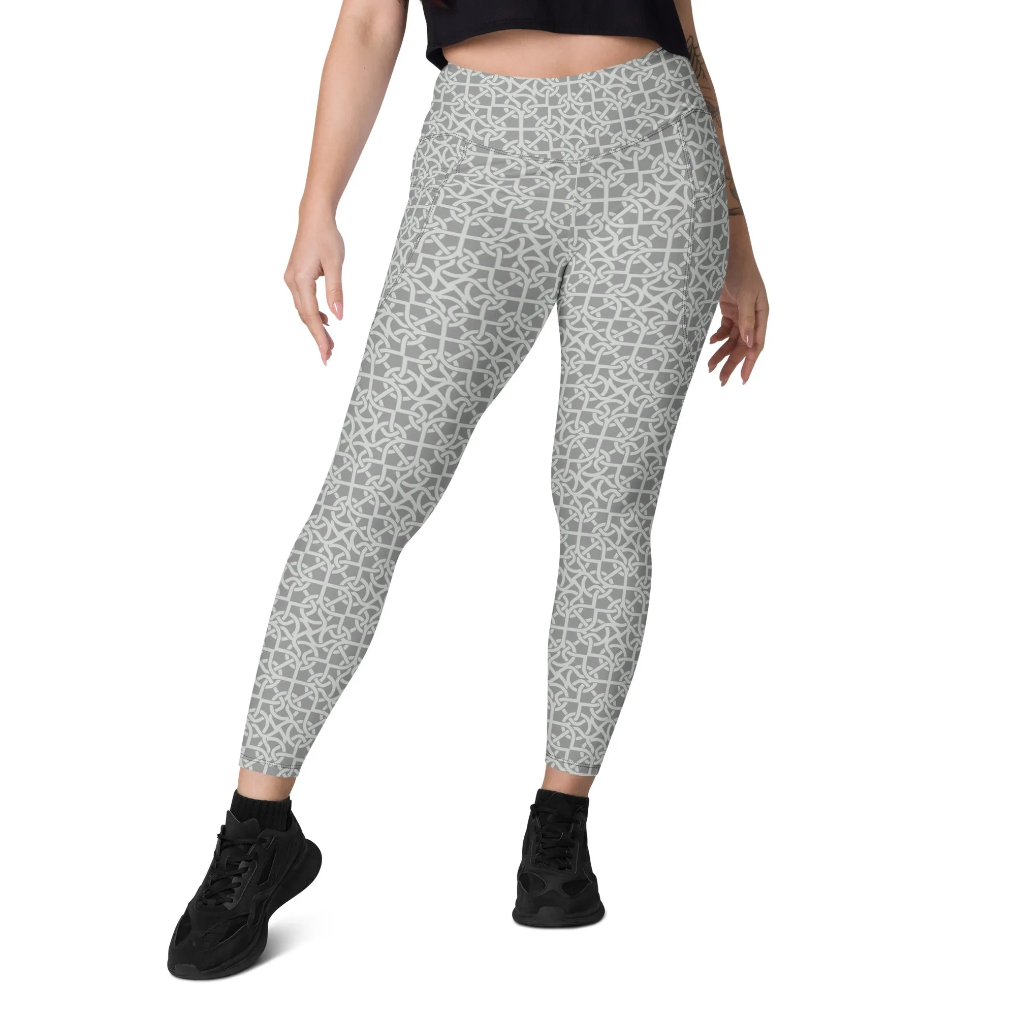 Celtic Chain Gray Leggings with pockets