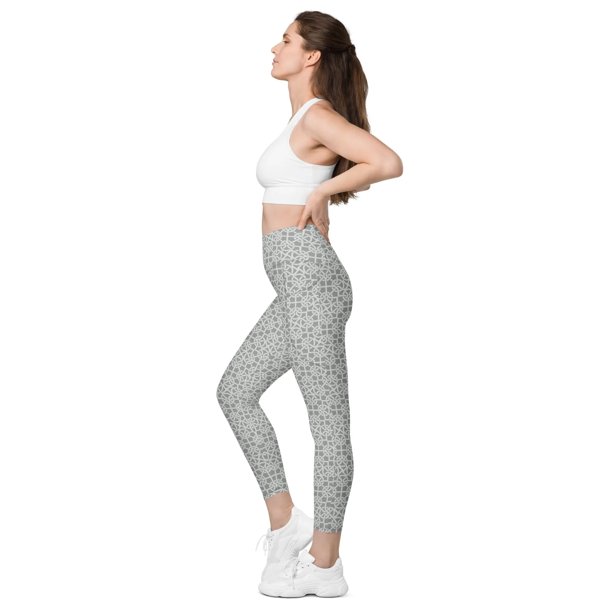 Celtic Chain Gray Leggings with pockets