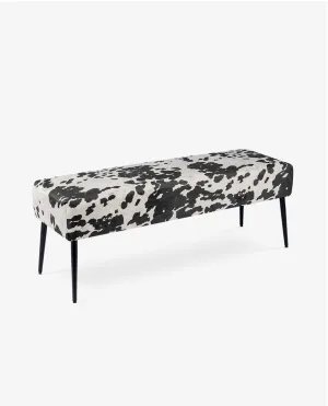 Cody Cow-Print Velvet Bedroom Bench