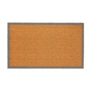 Coir Door Mat - 75cm x 45cm - Grey Border - By Nicola Spring