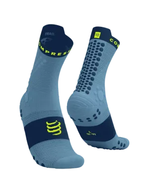 Compressport Unisex's Pro Racing Socks v4.0 Trail - Denim/Poseidon