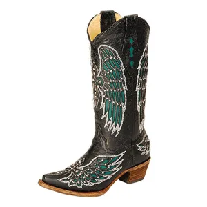 Corral Women's Wing Inlay & Cross Embroidery Snip Toe Cowgirl Boot - A1048